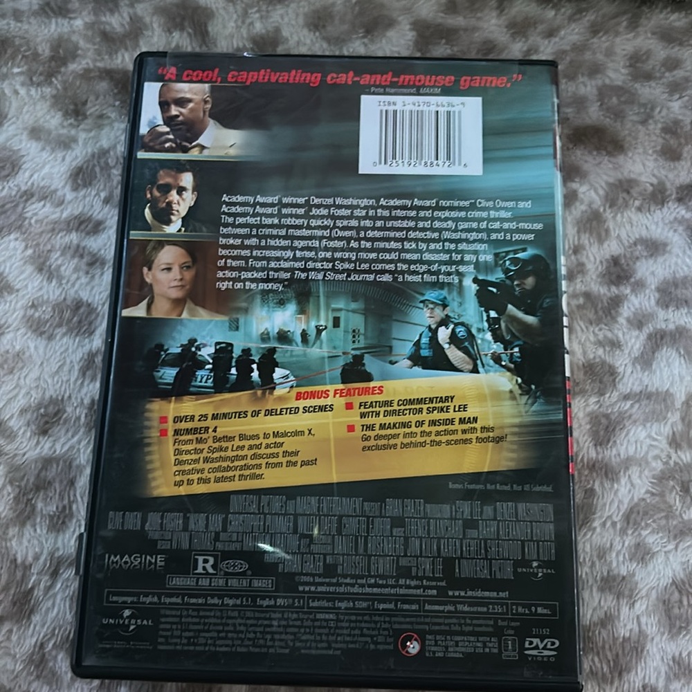 ☑️Inside Man DVD - Picture 4 of 4